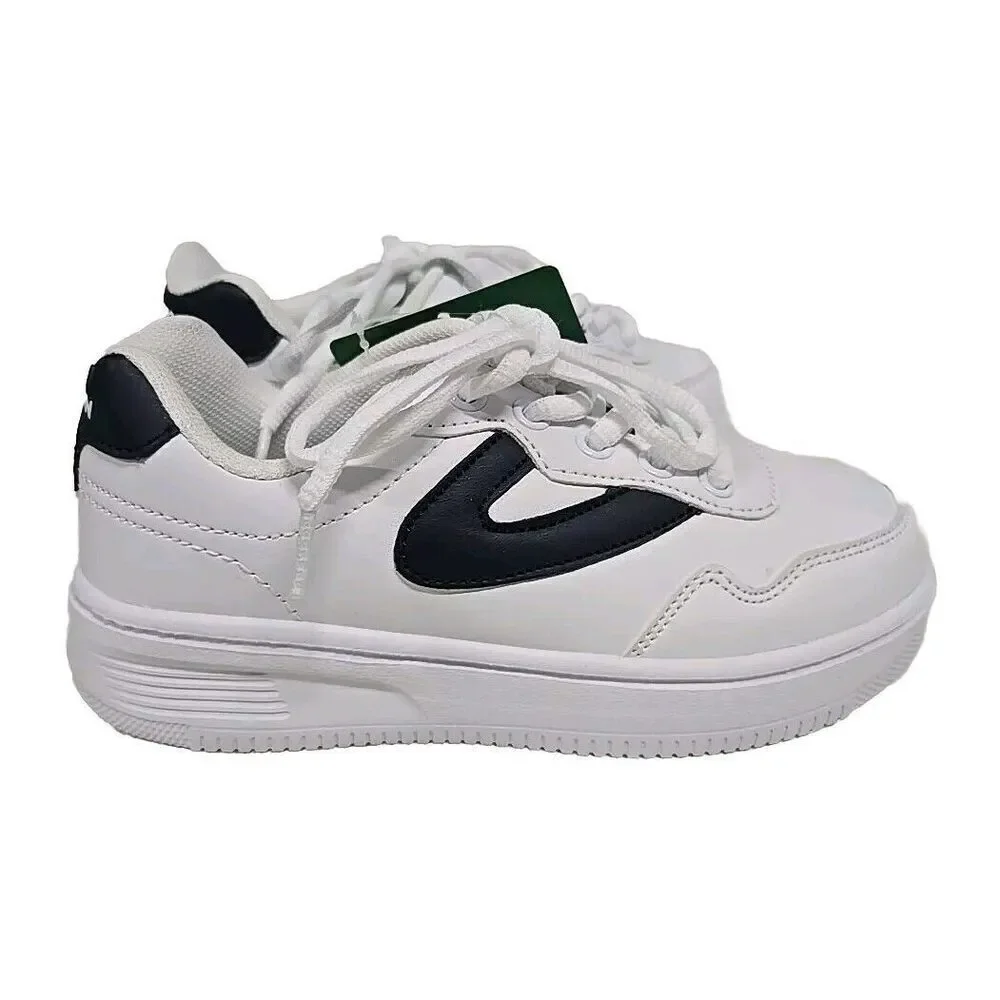 TRETORN Nylite Lace-Up Sneakers White Navy Eco Ortholite Insole KIDS Size 13 NEW